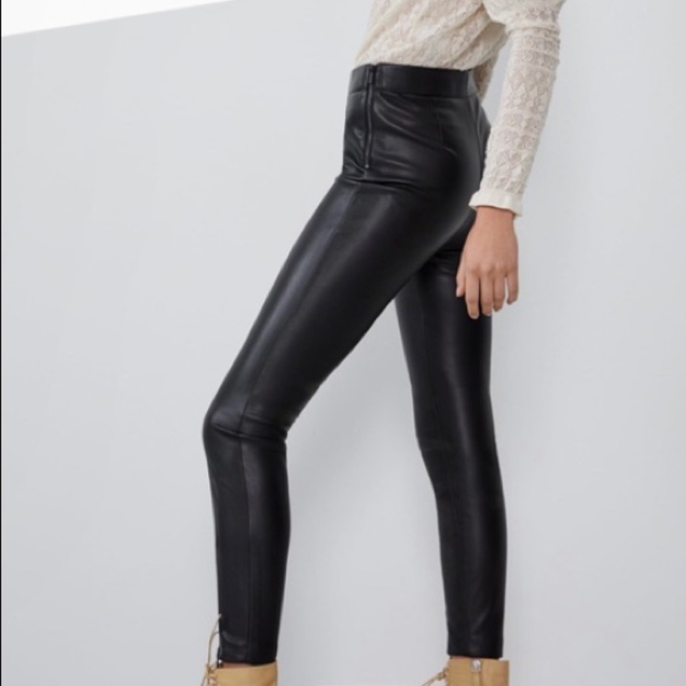 zara faux leather leggings trafaluc collection